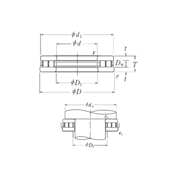 150TMP93 NSK Thrust Roller Bearings